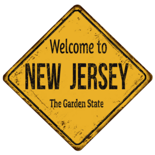 Welcome To New Jersey Yellow Vintage Sign Sticker