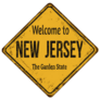 Welcome To New Jersey Yellow Vintage Sign Sticker