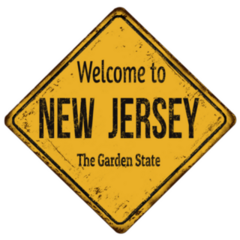 Welcome To New Jersey Yellow Vintage Sign Sticker