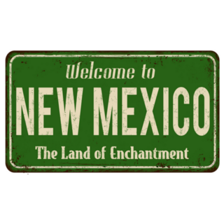 Welcome To New Mexico Green Rusty Metal Sign Sticker