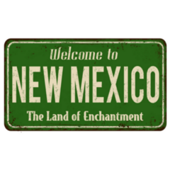 Welcome To New Mexico Green Rusty Metal Sign Sticker