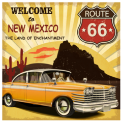 Welcome To New Mexico Retro Car Poster Sticker