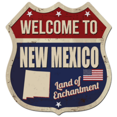 Welcome To New Mexico Vintage Badge Shaped Sticker