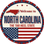 Welcome To North Carolina USA Tar Heel State Sticker