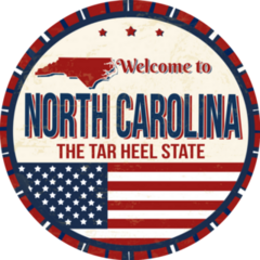 Welcome To North Carolina USA Tar Heel State Sticker