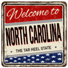 Welcome To North Carolina Vintage Sign Sticker