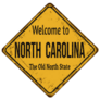Welcome To North Carolina Yellow Sign Sticker