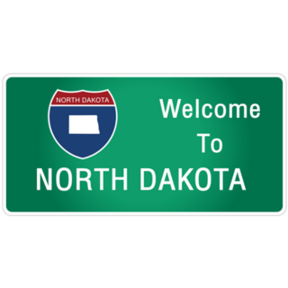 Welcome To North Dakota State Sign Sticker
