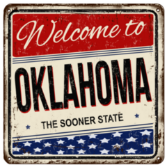Welcome To Oklahoma Vintage Square Sign Sticker