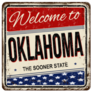 Welcome To Oklahoma Vintage Square Sign Sticker