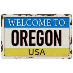 Welcome To Oregon USA Vintage Sign Sticker