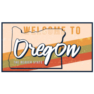 Welcome To Oregon Vintage Rusty Illustration Sticker