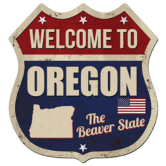 Welcome To Oregon Vintage Rusty Metal Sign Sticker
