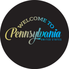 Welcome To Pennsylvania Gradient Font Illustration Sticker