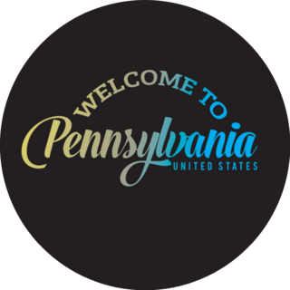 Welcome To Pennsylvania Gradient Font Illustration Sticker