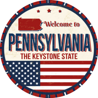 Welcome To Pennsylvania The Keystone State USA Sticker