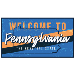 Welcome To Pennsylvania Vintage Retro Colored Illustration Sticker