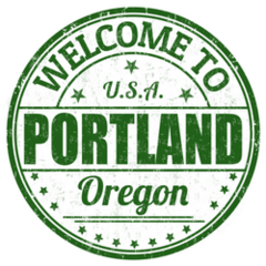 Welcome To Portland Oregon Green Grunge Sticker