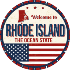 Welcome To Rhode Island Vintage USA Flag Design Sticker