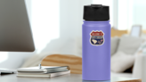 Welcome To South Carolina Rusty Metal American Sticker on a Water Bottle (New) example