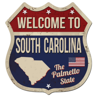 Welcome To South Carolina Rusty Metal American Sticker