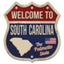 Welcome To South Carolina Rusty Metal American Sticker