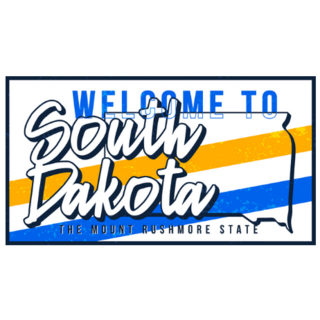 Welcome To South Dakota Blue And Yellow Sticker