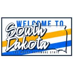Welcome To South Dakota Blue And Yellow Sticker
