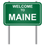 Welcome To State Of Maine Green Sign Sticker