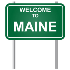 Welcome To State Of Maine Green Sign Sticker