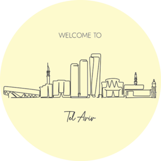 Welcome To Tel Aviv Israel Skyline Sticker