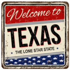 Welcome To Texas Vintage Rusty Metal Sign Sticker