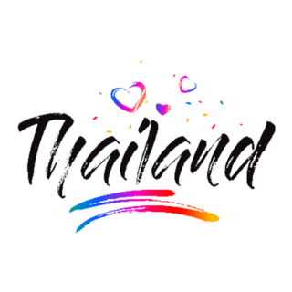 Welcome To Thailand Love Hearts Handwritten Sticker