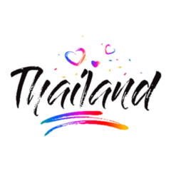 Welcome To Thailand Love Hearts Handwritten Sticker