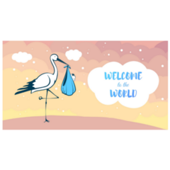 Welcome To The World Stork Sticker