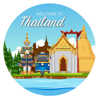 Welcome To Travel Thailand Illustration Sticker