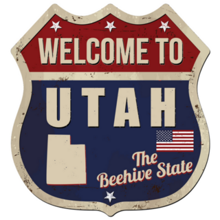 Welcome To Utah The Beehive State Vintage Sign Sticker