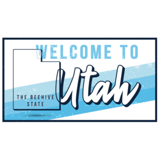 Welcome To Utah Vintage Typography Sticker