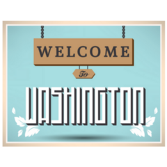 Welcome To Washington Illustrated Sign Sticker