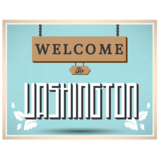 Welcome To Washington Illustrated Sign Sticker
