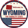 Welcome To Wyoming Red Burst Sticker