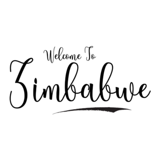 Welcome To Zimbabwe Typography Sticker