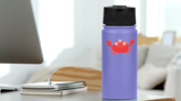 Welcoming Crab Sticker on a Water Bottle (New) example