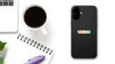 Wellbeing Typography Sticker on a Phone (New) example