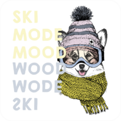 Welsh Corgi Ski Dog Sticker