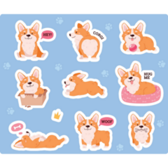 Welsh Corgi Sticker Sheet