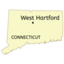West Hartford Town Location On Connecticut Map Sticker