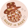 West Is Best Disco Ball Cowboy Hat Sticker