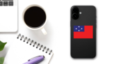 West Samoa Country Flag Sticker on a Phone (New) example