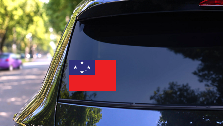 West Samoa Country Flag Sticker on a Rear Car Window (New) example